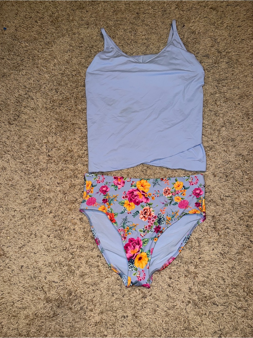 Lands' End Light Lavender Swim Top and Bottoms